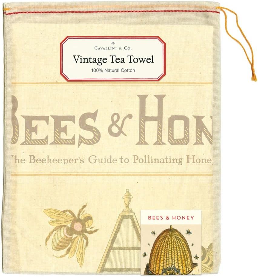 Cavallini Tea Towel "Bees & Honey"