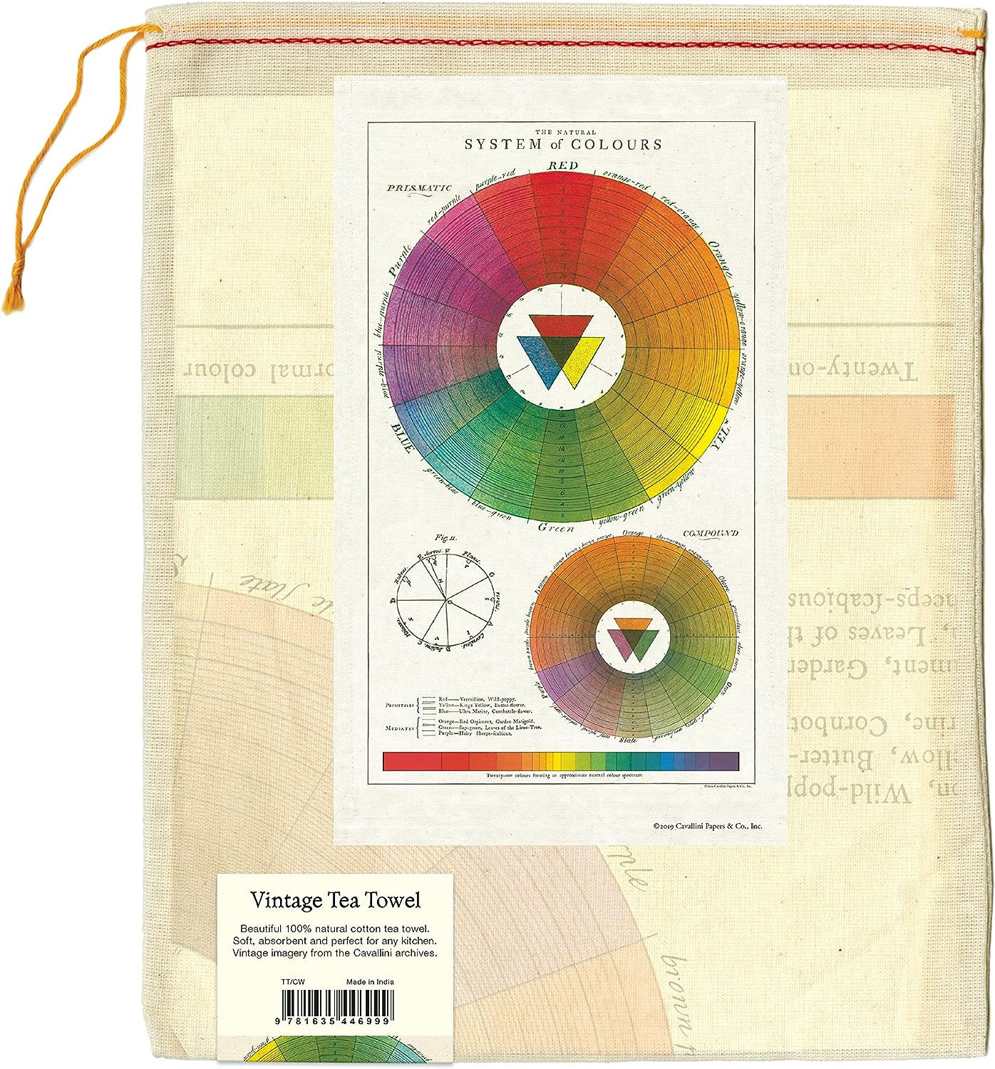 Cavallini Tea Towel "Color Wheel"