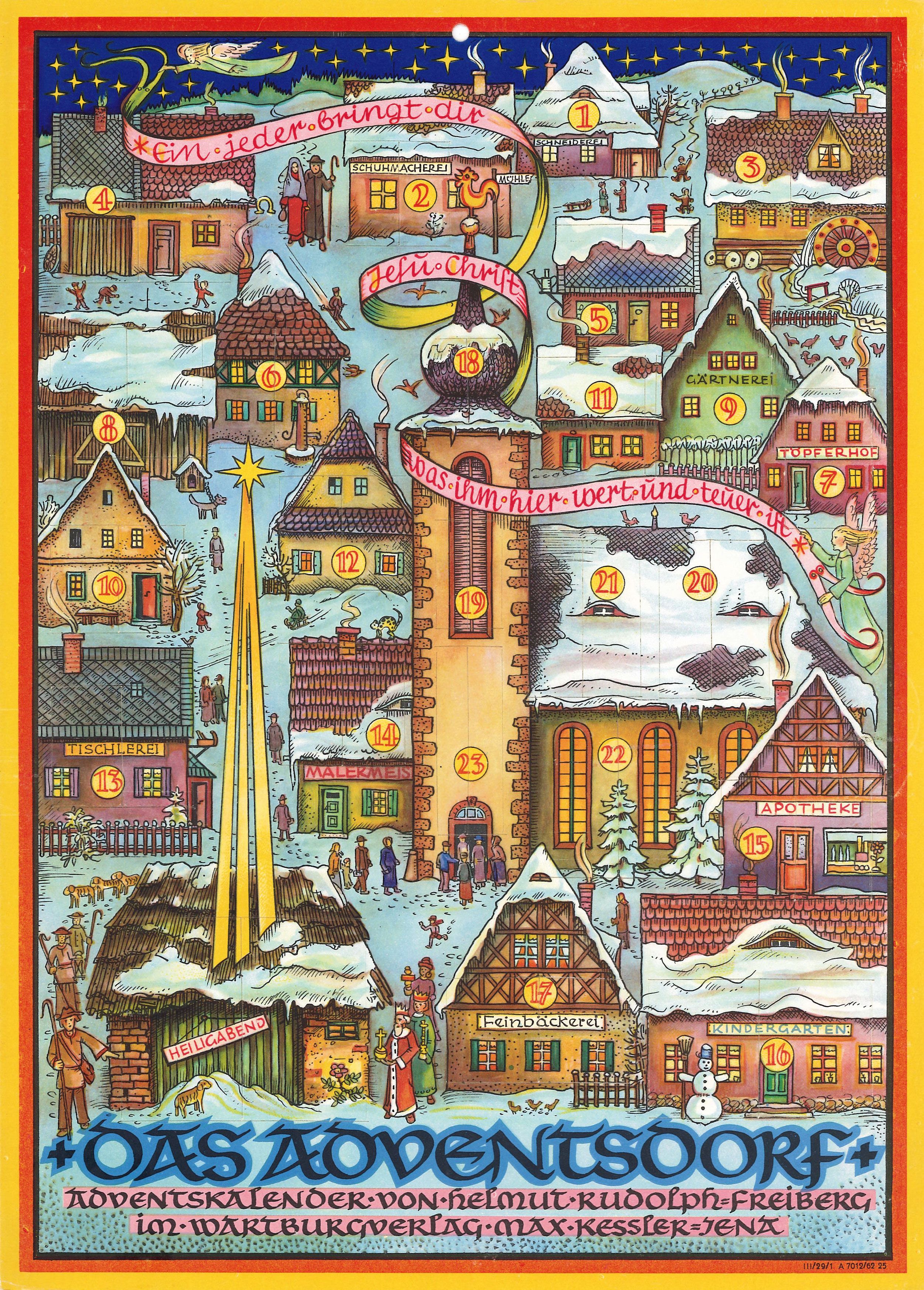 Historischer Adventskalender "Adventsdorf" von Helmut Rudolph