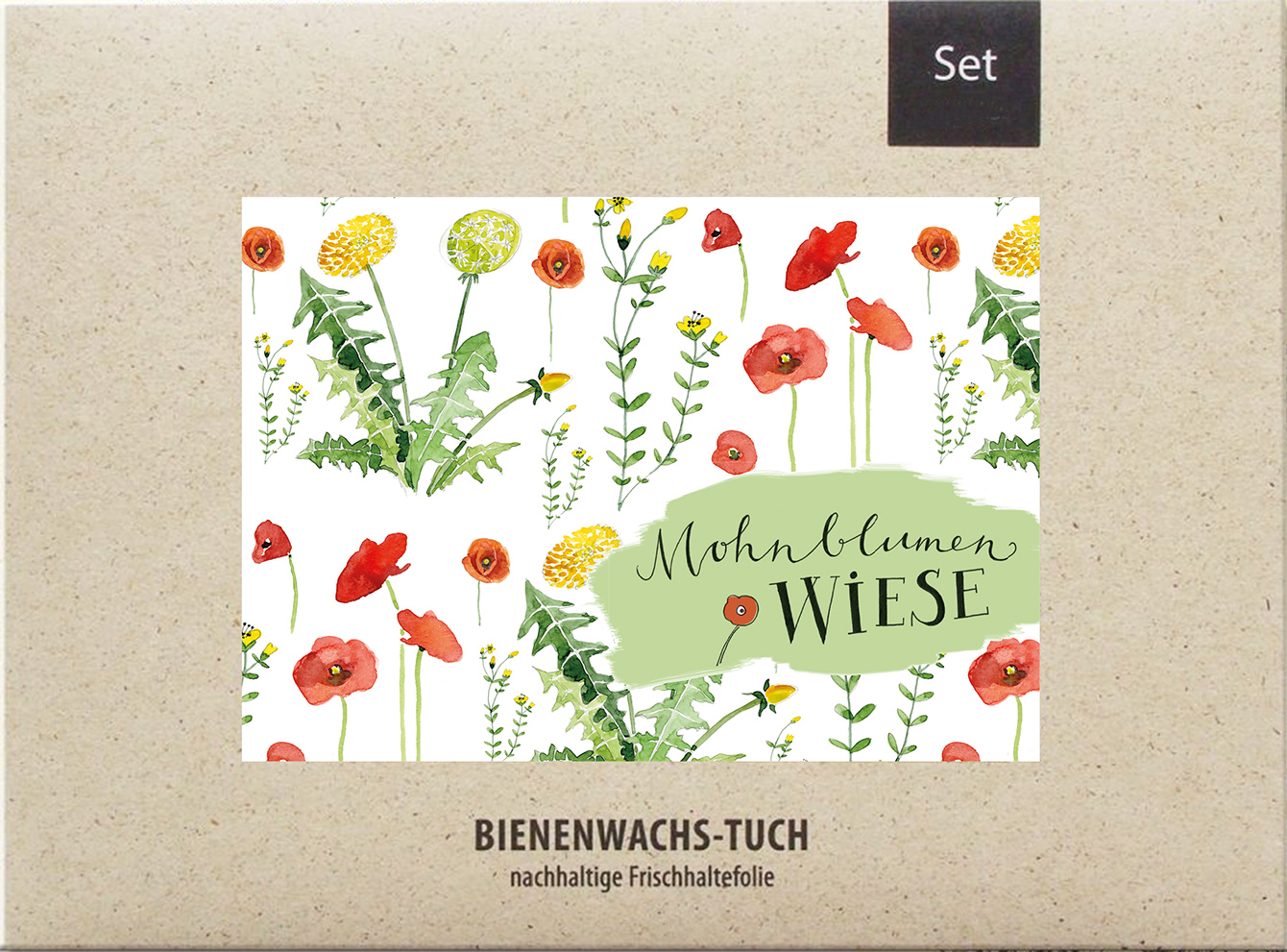 Bienenwachstücher "Mohnblumenwiese"