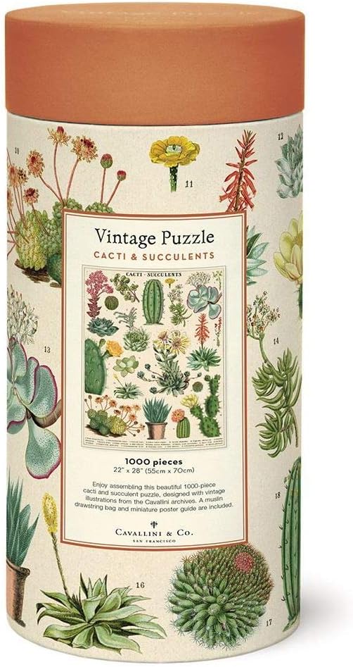 Cavallini Vintage Puzzle "Sukkulenten"