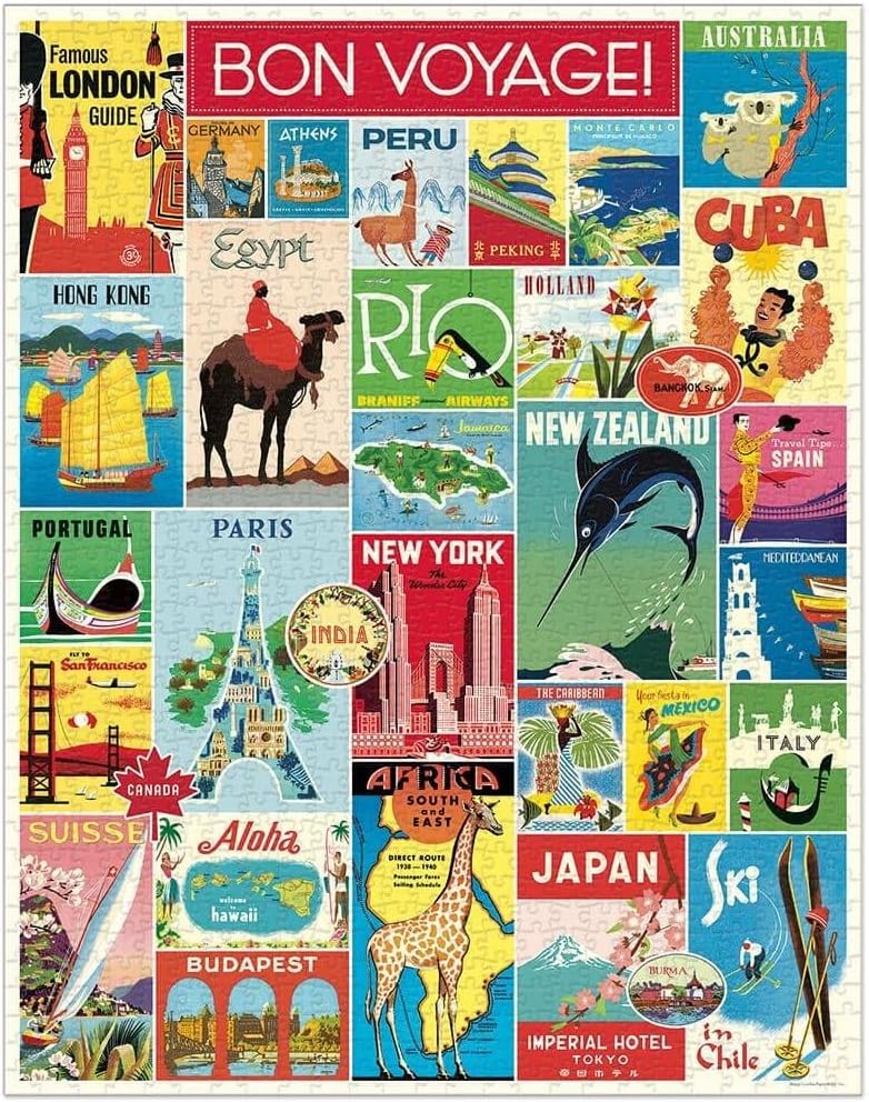 Cavallini Vintage Puzzle Bon Voyage 