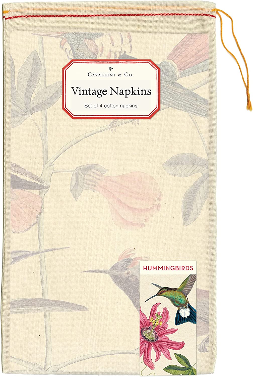 Cavallini Stoff-Servietten Hummingbirds (4 Stück)