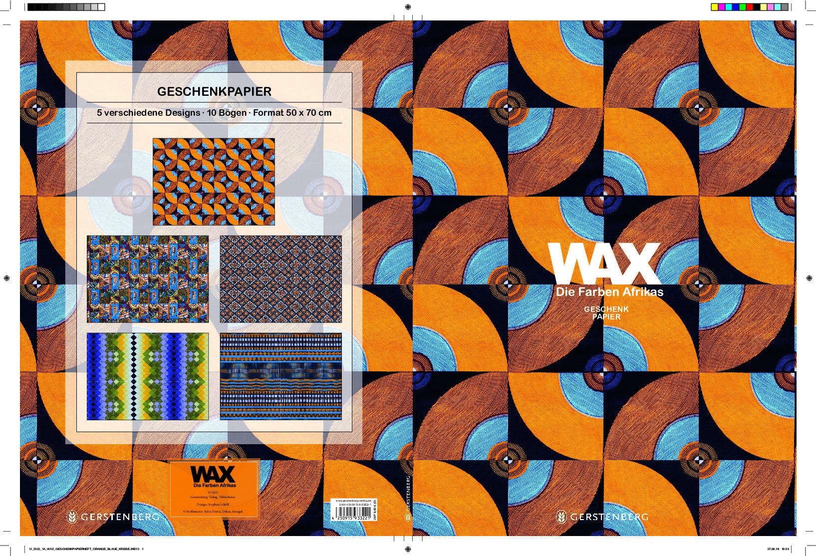 Geschenkpapier-Heft "Orange-blaue Kreise" Geschenkpapier-Heft "Orange-blaue Kreise"